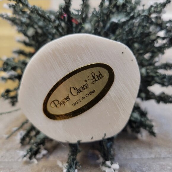 VTG Byers Choice Christmas Tree Snow Flocked Bottle Brush 9 in Village Accessory - Picture 2 of 2